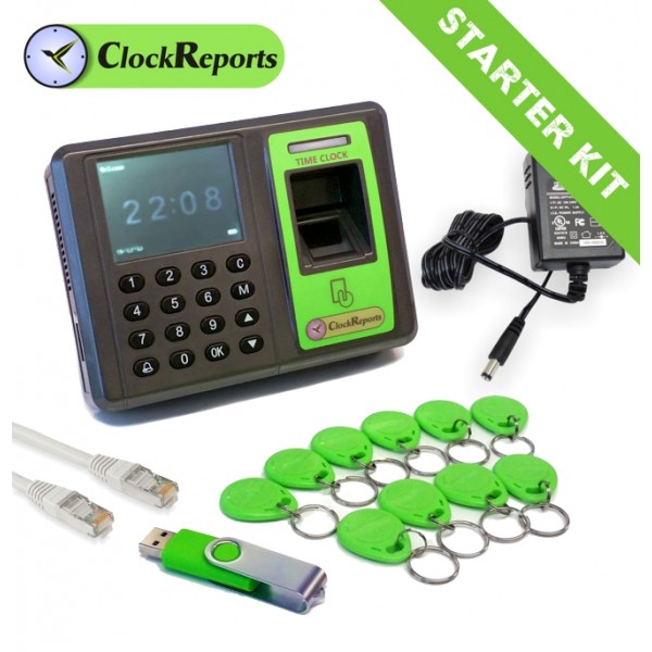 ClockReports CR400 Fingerprint & RFID Starter Kit Bundle